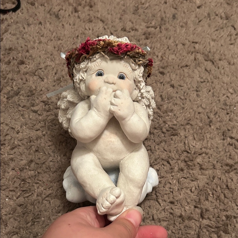 Speak no evil   Adorable Angel Figurine with Floral Crown